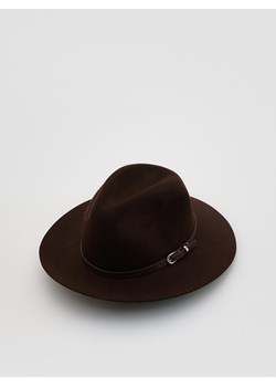 Reserved - Wełniany kapelusz - ciemnobrązowy ze sklepu Reserved w kategorii Kapelusze damskie - zdjęcie 188538135