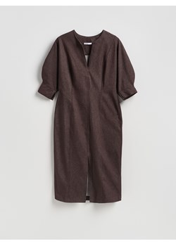 Reserved - Sukienka maxi z rozcięciem - brązowy ze sklepu Reserved w kategorii Sukienki - zdjęcie 188538159