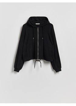 Reserved - Rozpinana bluza z wiskozą - czarny ze sklepu Reserved w kategorii Bluzy damskie - zdjęcie 188538446