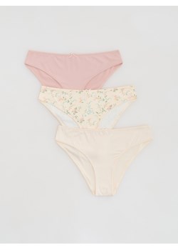 Reserved - Wzorzyste majtki figi 3 pack - złamana biel ze sklepu Reserved w kategorii Majtki damskie - zdjęcie 188538707