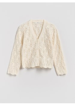 Reserved - Ażurowy kardigan - złamana biel ze sklepu Reserved w kategorii Swetry dziewczęce - zdjęcie 188538746