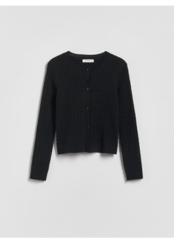 Reserved - Dzianinowy kardigan - czarny ze sklepu Reserved w kategorii Swetry dziewczęce - zdjęcie 188538788
