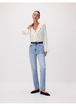 Reserved - Jeansy mom fit z dłuższą nogawką - niebieski ze sklepu Reserved w kategorii Spodnie dziewczęce - zdjęcie 188538937