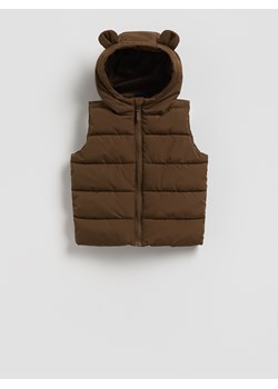 Reserved - Pikowana kamizelka z kapturem - brązowy ze sklepu Reserved w kategorii Kamizelki chłopięce - zdjęcie 188538996