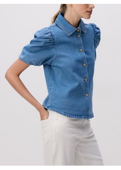 Reserved - Jeansowa koszula z bufiastymi rękawami - niebieski ze sklepu Reserved w kategorii Bluzki damskie - zdjęcie 188539185