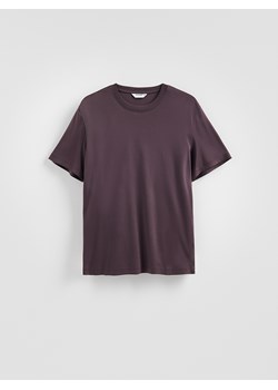 Reserved - T-shirt regular z bawełny merceryzowanej - brązowy ze sklepu Reserved w kategorii T-shirty męskie - zdjęcie 188539455