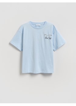 Reserved - T-shirt z nadrukiem na plecach - jasnoniebieski ze sklepu Reserved w kategorii Bluzki dziewczęce - zdjęcie 188539526