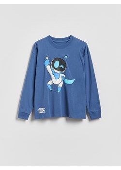 Reserved - Longsleeve Astro Bot - granatowy ze sklepu Reserved w kategorii T-shirty chłopięce - zdjęcie 188539586