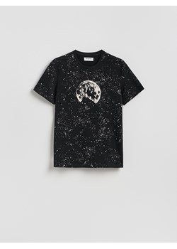 Reserved - T-shirt regular z nadrukiem allover - czarny ze sklepu Reserved w kategorii T-shirty męskie - zdjęcie 188539707
