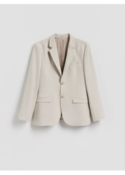 Reserved - Marynarka regular z dodatkiem wiskozy - beżowy ze sklepu Reserved w kategorii Marynarki męskie - zdjęcie 188539856