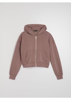 Sinsay - Rozpinana bluza z kapturem - brązowy ze sklepu Sinsay w kategorii Bluzy damskie - zdjęcie 188542416