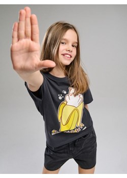 Sinsay - Bawełniana koszulka z nadrukiem Bananya - szary ze sklepu Sinsay w kategorii Bluzki dziewczęce - zdjęcie 188542588