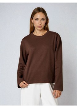 Sinsay - Bawełniana koszulka z gęstego splotu Interlock - brązowy ze sklepu Sinsay w kategorii Bluzki damskie - zdjęcie 188542745