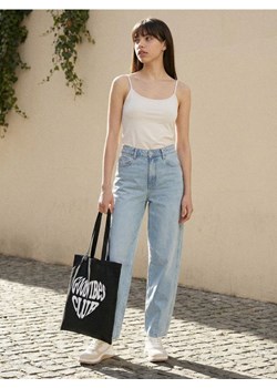 Sinsay - Koszulka na ramiączkach - kremowy ze sklepu Sinsay w kategorii Bluzki damskie - zdjęcie 188542746