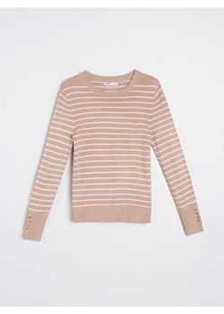 Sinsay - Sweter z wiskozą w paski - beżowy ze sklepu Sinsay w kategorii Swetry damskie - zdjęcie 188542799