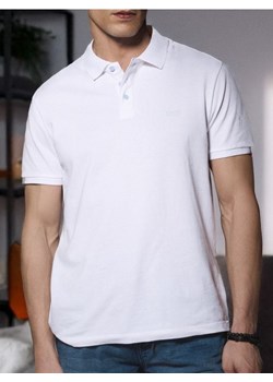 Sinsay - Bawełniana koszulka polo - biały ze sklepu Sinsay w kategorii T-shirty męskie - zdjęcie 188542825