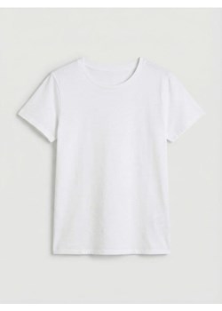 Sinsay - Bawełniana koszulka z krótkim rękawem - biały ze sklepu Sinsay w kategorii Bluzki damskie - zdjęcie 188542917