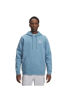 Męska bluza dresowa nierozpinana z kapturem Under Armour UA Icon Fleece Hoodie - niebieska ze sklepu Sportstylestory.com w kategorii Bluzy męskie - zdjęcie 188544297