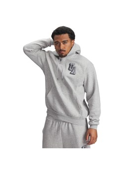 Męska bluza nierozpinana z kapturem Under Armour UA Icon Flc Graphic Top - szara ze sklepu Sportstylestory.com w kategorii Bluzy męskie - zdjęcie 188544327