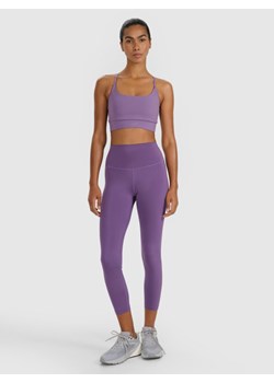 Damskie legginsy treningowe 7/8 4F 4FWAW25TFTIF361 - fioletowe ze sklepu Sportstylestory.com w kategorii Spodnie damskie - zdjęcie 188544355