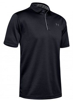 Męska koszulka do golfa UNDER ARMOUR Tech Polo - czarna ze sklepu Sportstylestory.com w kategorii T-shirty męskie - zdjęcie 188545095