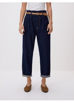 Reserved - Jeansy paperbag - granatowy ze sklepu Reserved w kategorii Jeansy damskie - zdjęcie 188546087