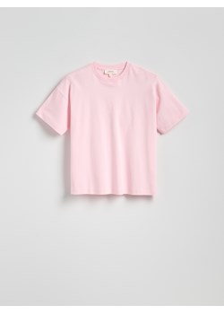 Reserved - T-shirt oversize z merceryzowanej bawełny - pastelowy róż ze sklepu Reserved w kategorii Bluzki damskie - zdjęcie 188546136