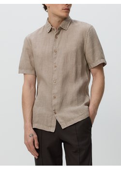 Reserved - Lniana koszula regular fit - beżowy ze sklepu Reserved w kategorii Koszule męskie - zdjęcie 188546147