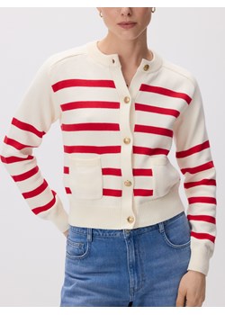 Reserved - Bawełniany kardigan w paski - czerwony ze sklepu Reserved w kategorii Swetry damskie - zdjęcie 188546176
