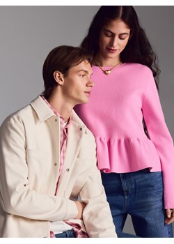 Reserved - Sweter z baskinką - różowy ze sklepu Reserved w kategorii Swetry damskie - zdjęcie 188546687