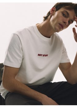 Reserved - T-shirt regular z nadrukiem - złamana biel ze sklepu Reserved w kategorii T-shirty męskie - zdjęcie 188547146