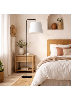 Biała lampa podłogowa do sypialni RIJAD biała lampa podłogowa w stylu glamour ze sklepu Lysne w kategorii Lampy podłogowe - zdjęcie 188547515