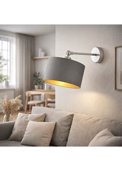 Srebrna lampa ścienna na wysięgniku TETE GOLD kinkiet z regulowanym ramieniem ze sklepu Lysne w kategorii Lampy ścienne - zdjęcie 188547585