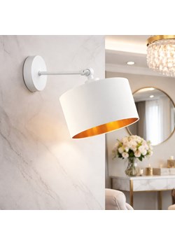 Biały kinkiet regulowany z wysięgnikiem TETE GOLD w stylu glamour ze sklepu Lysne w kategorii Lampy ścienne - zdjęcie 188547586