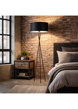 Czarna lampa stojąca na trójnogu do salonu PARYŻ ze sklepu Lysne w kategorii Lampy podłogowe - zdjęcie 188547705