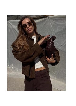 Damska zamszowa kurtka - Brązowy XS ze sklepu Intimica.pl w kategorii Kurtki damskie - zdjęcie 188547738