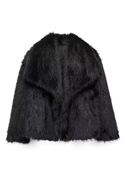 Damskie futro z kołnierzem - Czarny XS ze sklepu Intimica.pl w kategorii Futra damskie - zdjęcie 188547748
