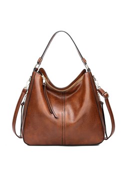 Skórzana torba w kształcie worka - Brązowy ze sklepu Intimica.pl w kategorii Torby Shopper bag - zdjęcie 188547765