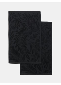 Sinsay - Zestaw bawełnianych ręczników z tłoczonym wzorem roślinnym 2 pack - czarny ze sklepu Sinsay w kategorii Ręczniki - zdjęcie 188549017
