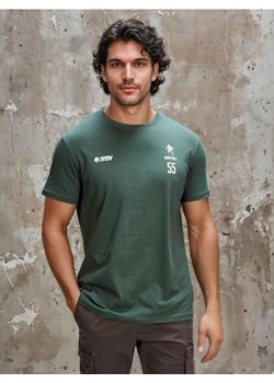 Sinsay - Bawełniana koszulka z krótkim rękawem - zielony ze sklepu Sinsay w kategorii T-shirty męskie - zdjęcie 188549096