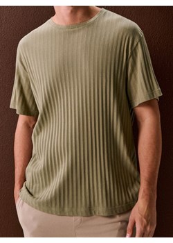 Sinsay - Bawełniana koszulka z prążkowanej dzianiny - zielony ze sklepu Sinsay w kategorii T-shirty męskie - zdjęcie 188549109