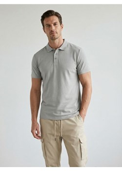 Sinsay - Bawełniana koszulka polo - szary ze sklepu Sinsay w kategorii T-shirty męskie - zdjęcie 188549138