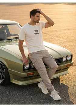 Sinsay - Spodnie cargo jogger - beżowy ze sklepu Sinsay w kategorii Spodnie męskie - zdjęcie 188549199