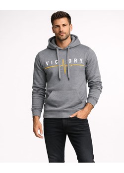 Bluza męska grafitowa z kapturem i nadrukiem Recea ze sklepu Recea.pl w kategorii Bluzy męskie - zdjęcie 188549357