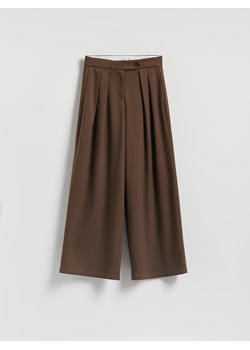 Reserved - Spodnie z szeroką nogawką - brązowy ze sklepu Reserved w kategorii Spodnie damskie - zdjęcie 188550226