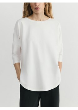 Reserved - T-shirt z modalem - złamana biel ze sklepu Reserved w kategorii Bluzki damskie - zdjęcie 188550449