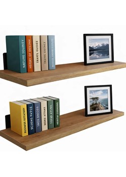 2 klasyczne półki ścienne dąb craft złoty 80 cm H5-N04 ze sklepu Edinos.pl w kategorii Półki - zdjęcie 188550565