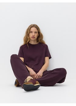 Reserved - T-shirt z modalem - ciemnofioletowy ze sklepu Reserved w kategorii Bluzki damskie - zdjęcie 188566746