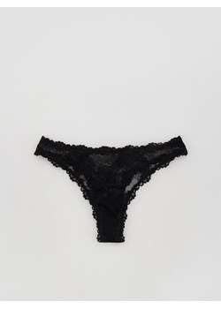 Reserved - Koronkowe majtki typu stringi - czarny ze sklepu Reserved w kategorii Majtki damskie - zdjęcie 188566876