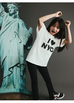 Reserved - T-shirt z aplikacją - złamana biel ze sklepu Reserved w kategorii Bluzki dziewczęce - zdjęcie 188566979